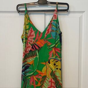 Olivaceous Tropical Maxi Dress